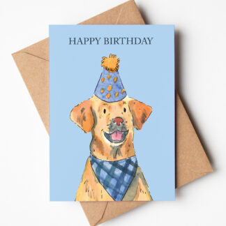 Happy Birthday Party Dog Labrador Greetings Card