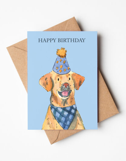 Happy Birthday Party Dog Labrador Greetings Card