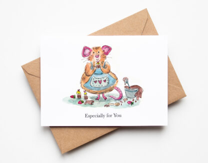 Especially For You Illustrated Mouse Greetings Card
