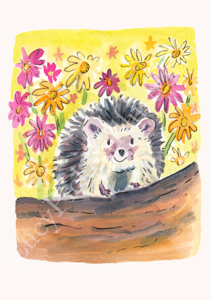 Hedgehog in Daisies Blank Greetings Card - Image 5