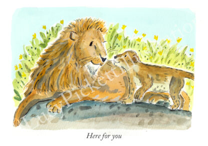 Here For You Lion and Cub Greetings Card - Image 4