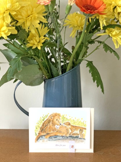 Here For You Lion and Cub Greetings Card - Image 2