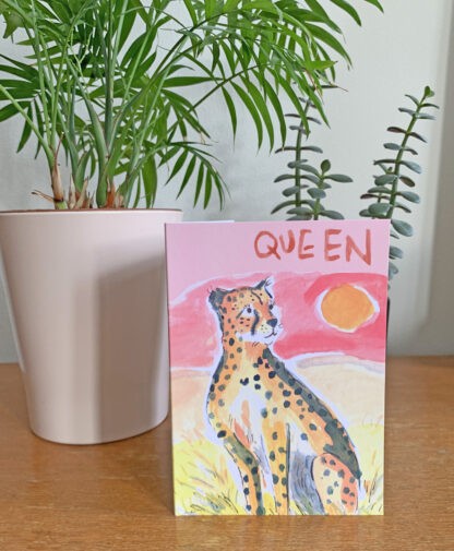 Queen Cheetah Blank Greetings Card - Image 3