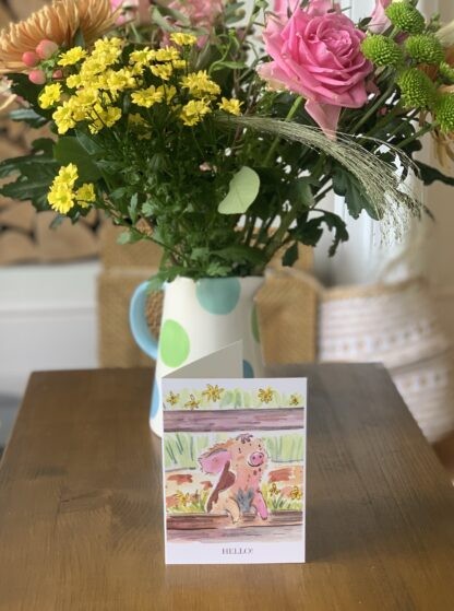 Hello Piglet Blank Greetings Card - Image 4