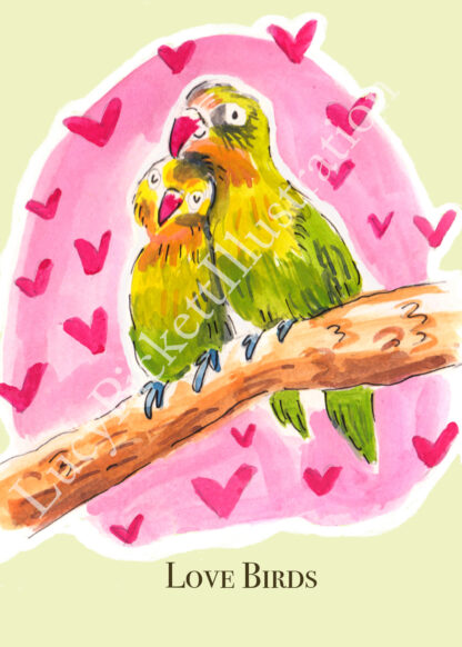 Love Birds Blank Greetings Card - Image 3