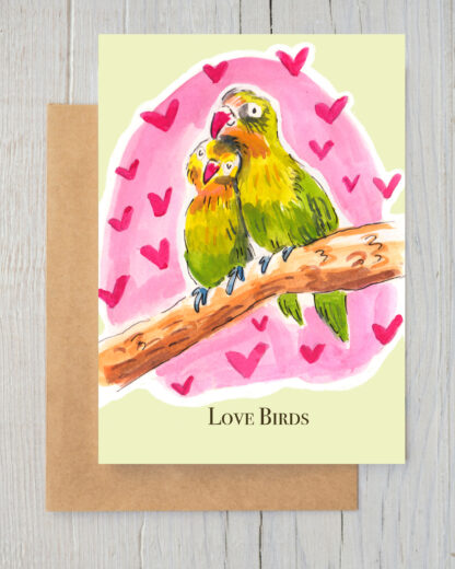 Love Birds Blank Greetings Card - Image 2