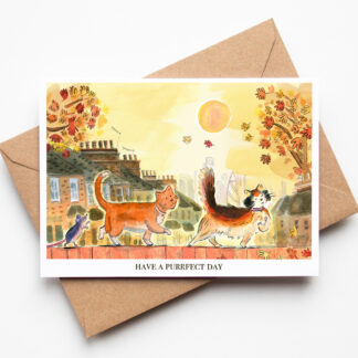 Purrfect Day Cats in London Greetings Card