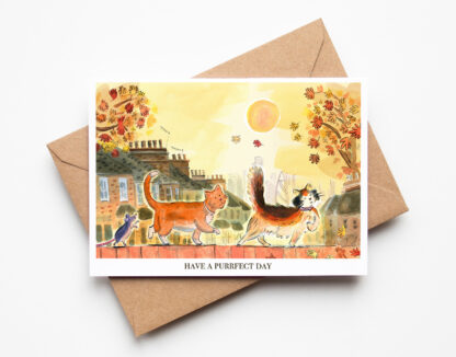 Purrfect Day Cats in London Greetings Card