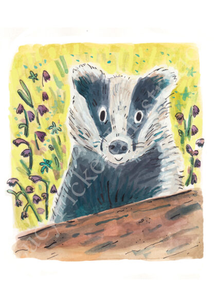 Badger in Bluebells Wildlife Conservation Greetings Card - Image 3