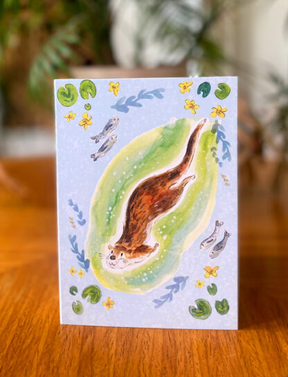 Swimming Otter Wildlife Greetings Card - Image 2