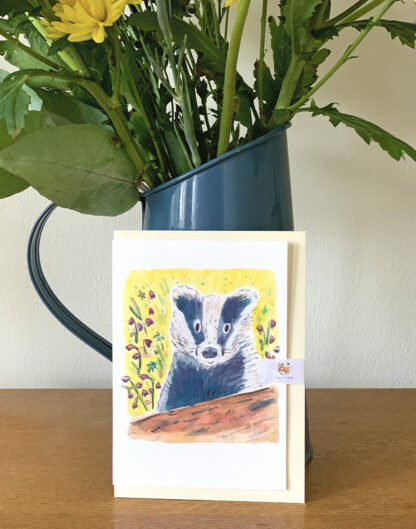 Badger in Bluebells Wildlife Conservation Greetings Card - Image 5