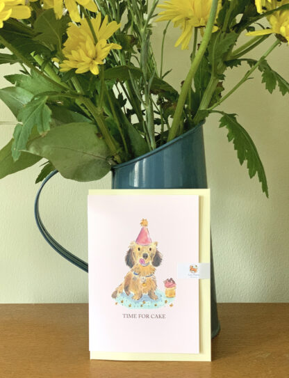 Time for Cake Dachsund Party Dog Birthday Greetings Card - Image 3