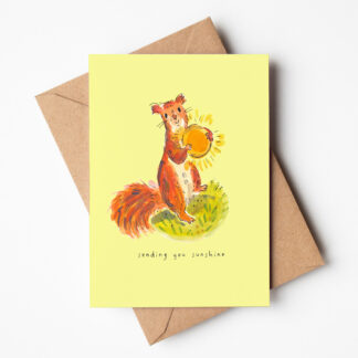 Sunshine Squirrel Colourful Greetings Card