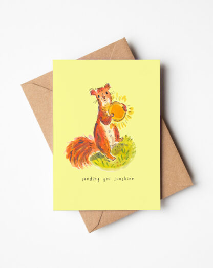Sunshine Squirrel Colourful Greetings Card