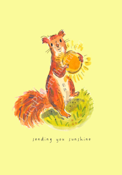 Sunshine Squirrel Colourful Greetings Card - Image 3