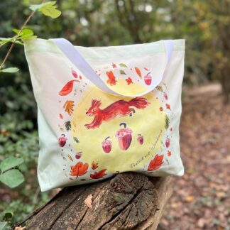 Jumping Squirrel Woodland Conservation Large Cotton Tote Shopper