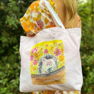 Hedgehog Wildlife Conservation Large Cotton Tote Shopper