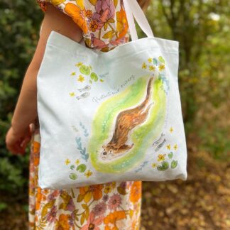 Swimming Otter Conservation Large Cotton Tote Shopper