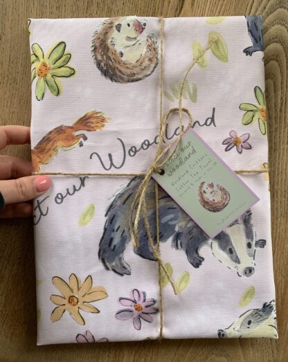 Woodland Conservation Wildlife Cotton Tea Towel - Image 4