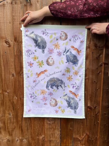 Woodland Conservation Wildlife Cotton Tea Towel - Image 5