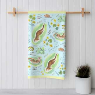 River Conservation Otter & Newt Cotton Tea Towel