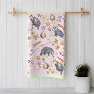 Woodland Conservation Wildlife Cotton Tea Towel