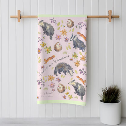 Woodland Conservation Wildlife Cotton Tea Towel