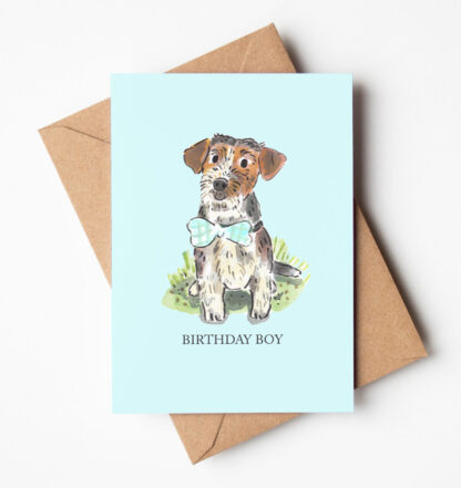Birthday Boy Ted the Terrier Greetings Card