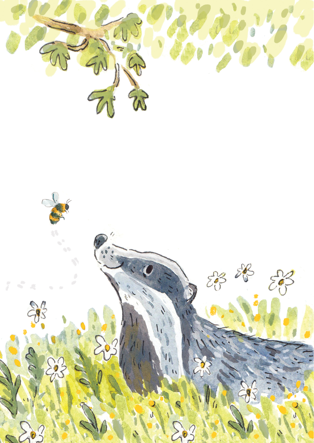 Badger and Bee Wraparound Greetings Card - Image 4