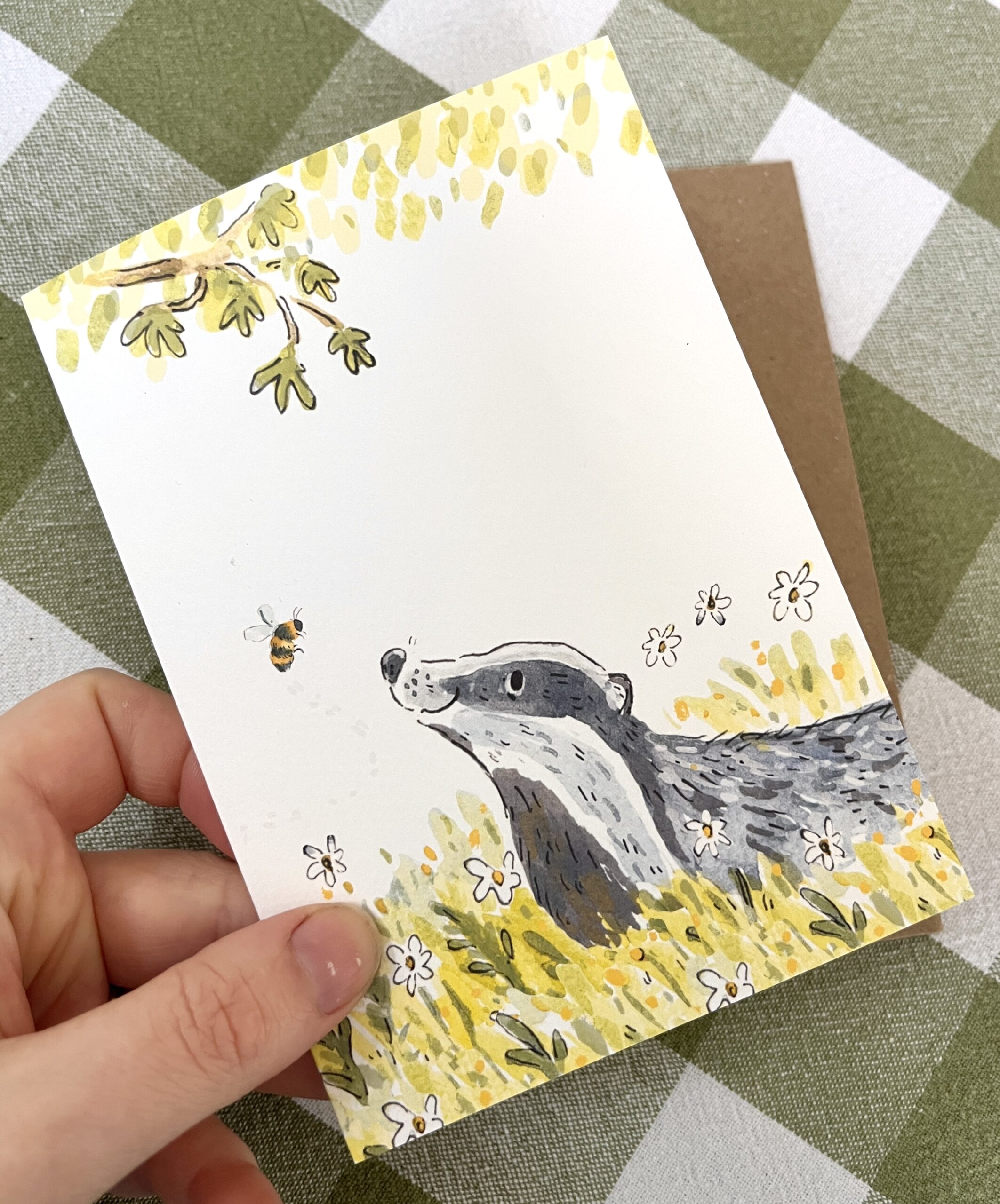 Badger and Bee Wraparound Greetings Card - Image 2